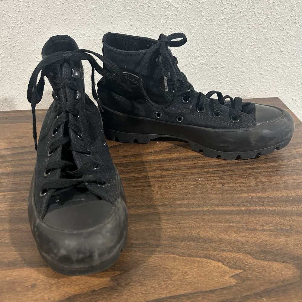 Converse Chuck Taylor All Star Lugged High Top Black Monochrome Womens 7 569891C